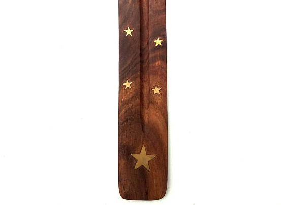 10" Wood Inlay Incense Burner/Holder